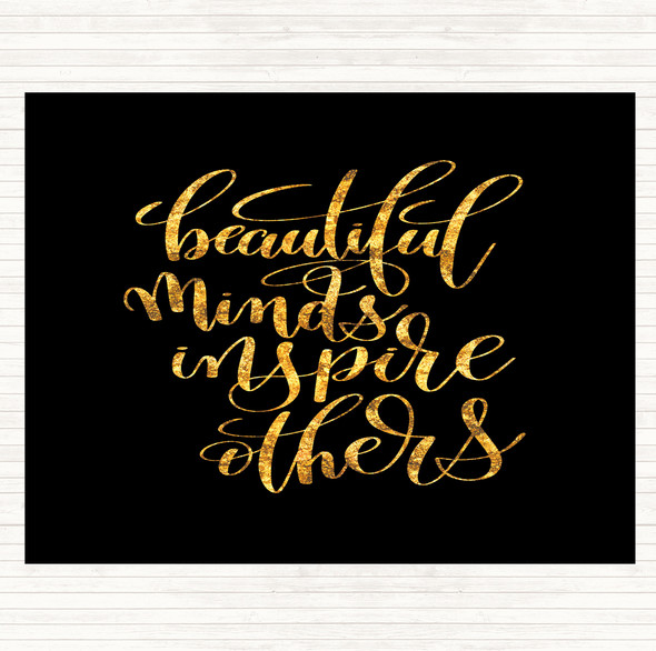 Black Gold Inspire Others Quote Dinner Table Placemat