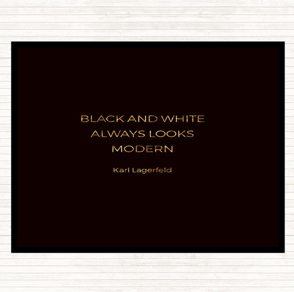 Black Gold Karl Lagerfield Black And White Quote Mouse Mat Pad