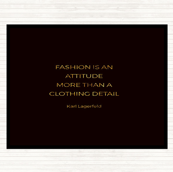 Black Gold Karl Lagerfield Fashion Is Attitude Quote Dinner Table Placemat