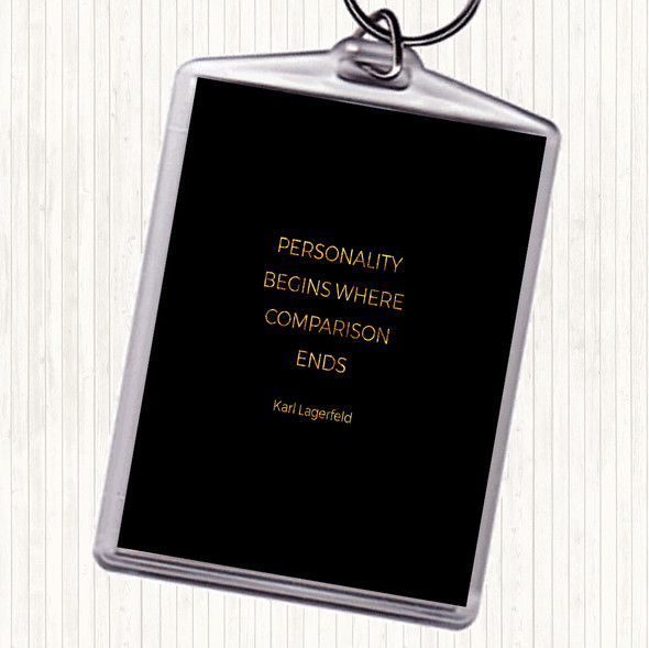 Black Gold Karl Personality Quote Bag Tag Keychain Keyring