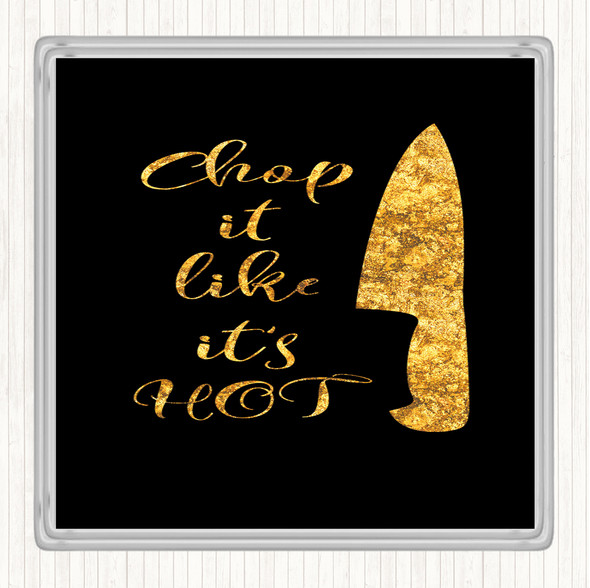 Black Gold Knife Quote Drinks Mat Coaster