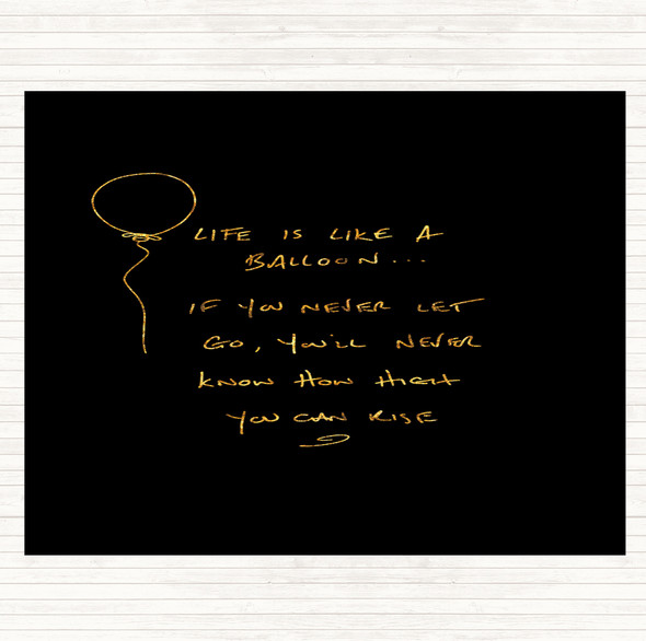 Black Gold Balloon Quote Mouse Mat Pad