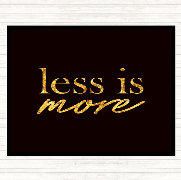 Black Gold Less Quote Dinner Table Placemat