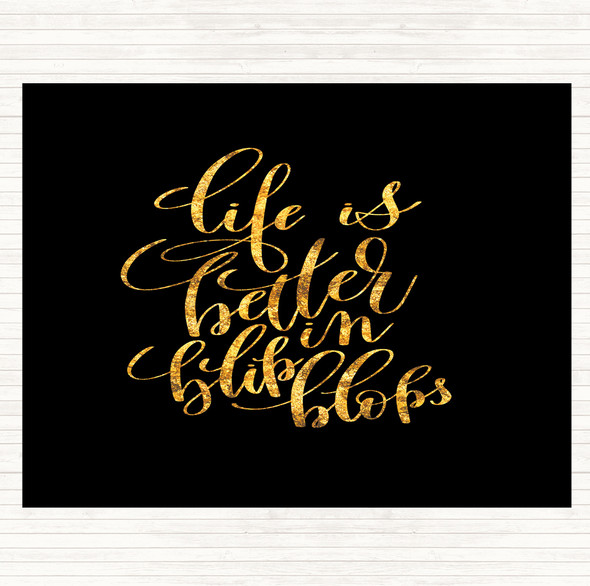 Black Gold Life Is Better In Flip Flops Quote Mouse Mat Pad