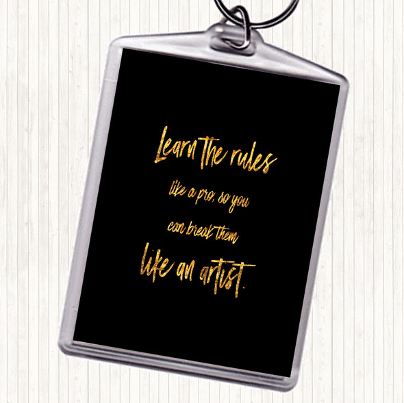 Black Gold Like A Pro Quote Bag Tag Keychain Keyring