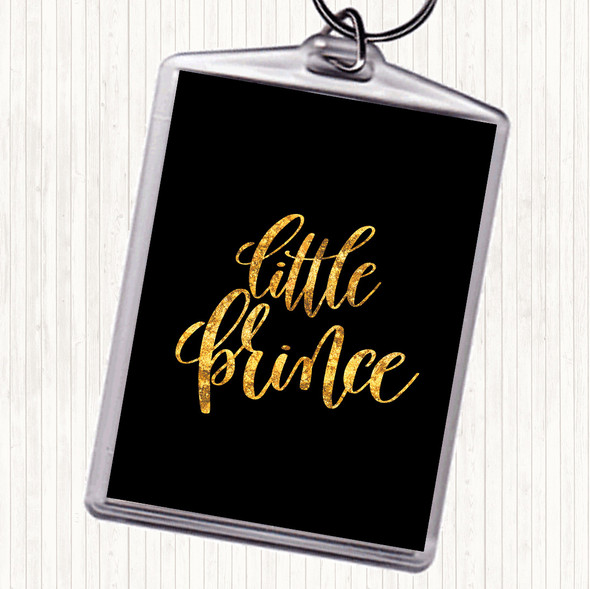 Black Gold Little Prince Quote Bag Tag Keychain Keyring