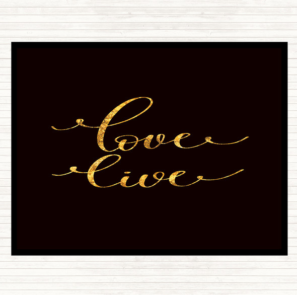 Black Gold Love Live Quote Mouse Mat Pad