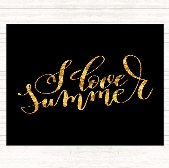 Black Gold Love Summer Quote Mouse Mat Pad