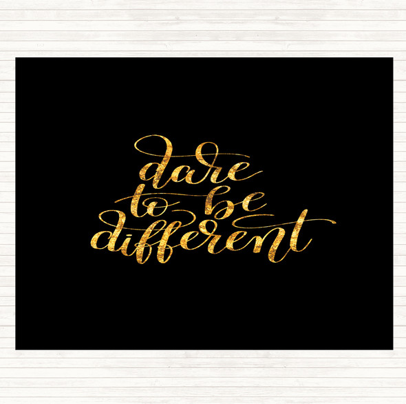 Black Gold Be Different Swirl Quote Mouse Mat Pad