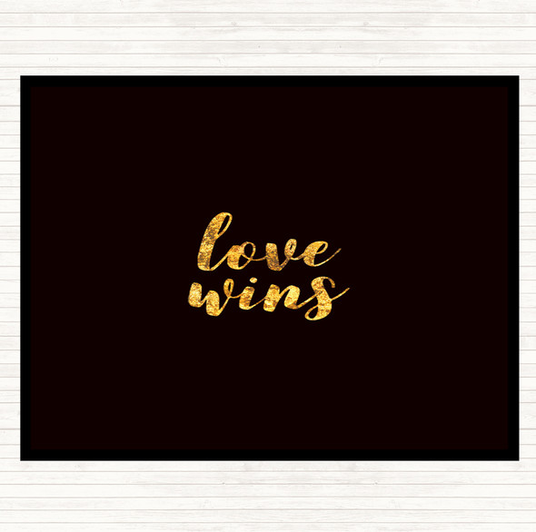 Black Gold Love Wins Quote Mouse Mat Pad