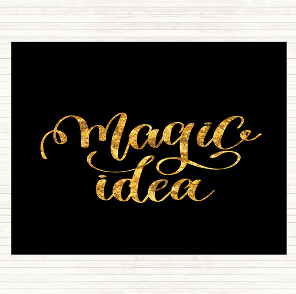 Black Gold Magic Idea Quote Mouse Mat Pad