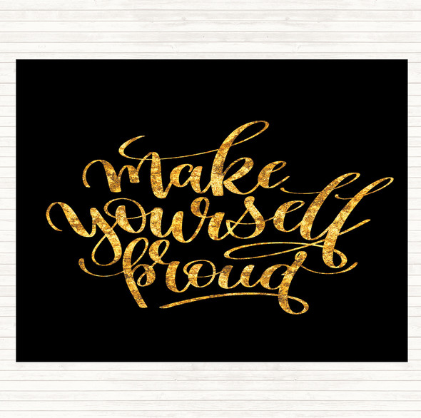 Black Gold Make Yourself Pound Quote Dinner Table Placemat
