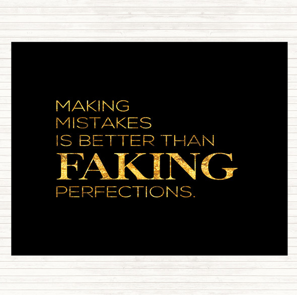Black Gold Making Mistakes Quote Mouse Mat Pad