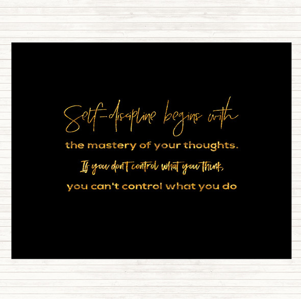 Black Gold Mastery Of Your Thoughts Quote Dinner Table Placemat