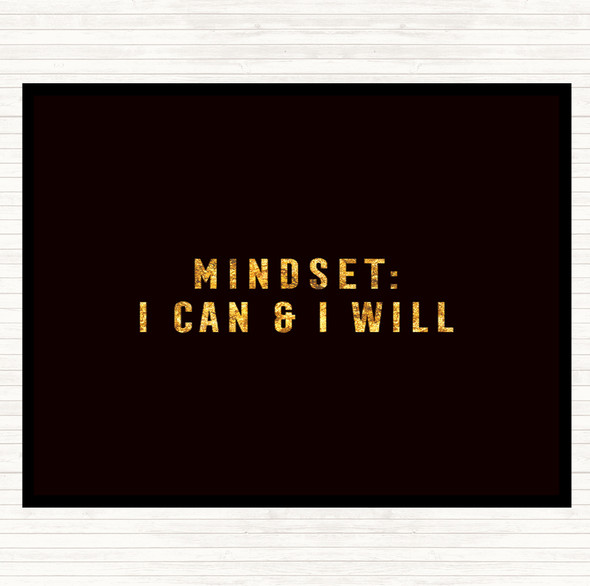 Black Gold Mindset Quote Mouse Mat Pad