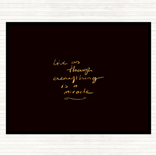 Black Gold Miracle Quote Dinner Table Placemat
