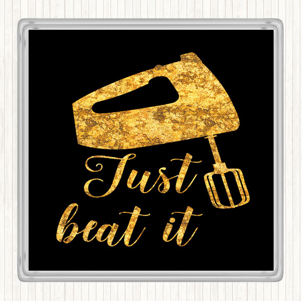 Black Gold Mixer Quote Drinks Mat Coaster