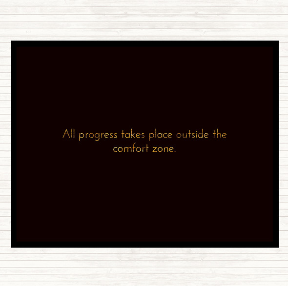 Black Gold Outside The Comfort Zone Quote Mouse Mat Pad