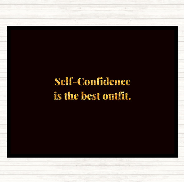 Black Gold Self Confidence Quote Mouse Mat Pad