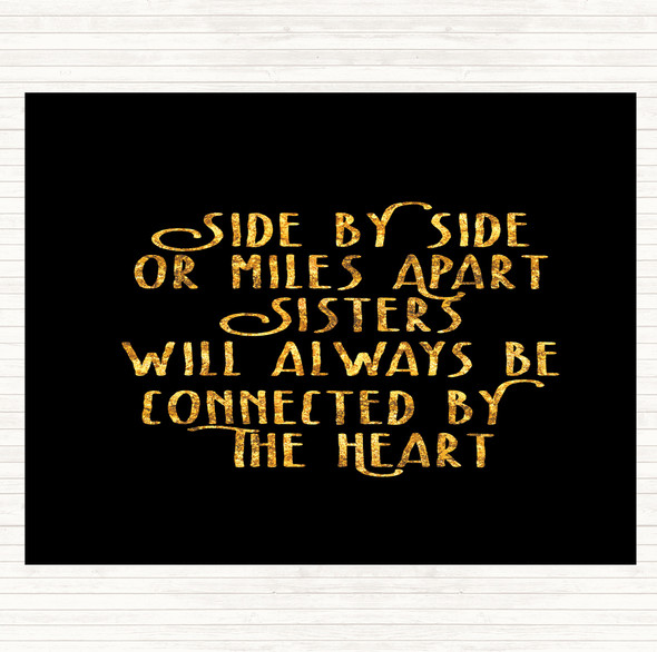 Black Gold Side By Side Quote Dinner Table Placemat