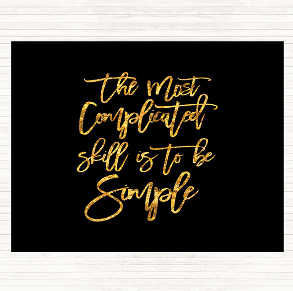 Black Gold Simple Quote Dinner Table Placemat