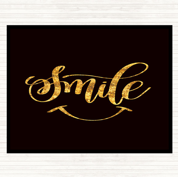 Black Gold Smile Quote Mouse Mat Pad