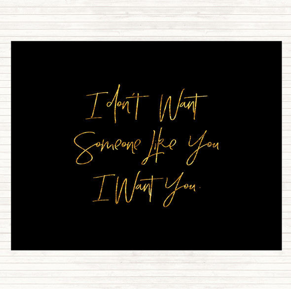 Black Gold Someone Like You Quote Mouse Mat Pad