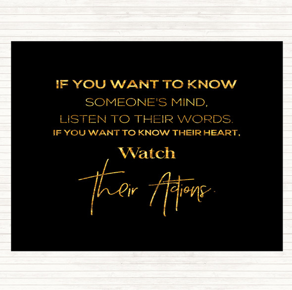 Black Gold Someone's Mind Quote Mouse Mat Pad