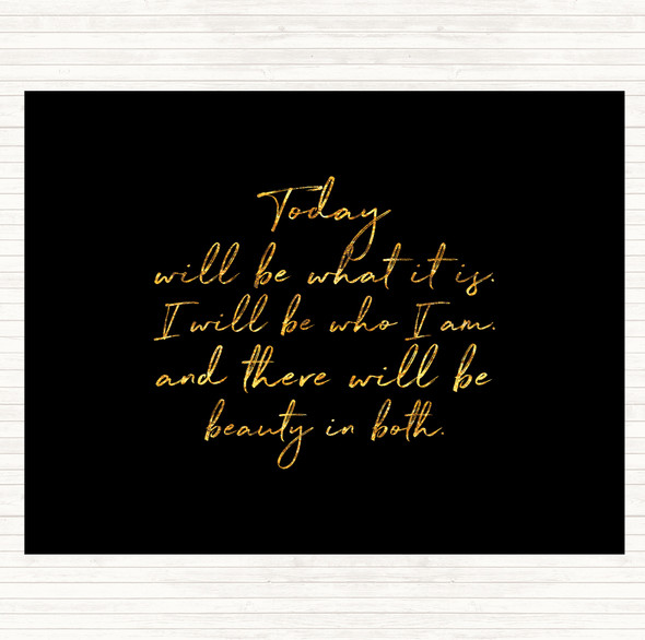 Black Gold Beauty In Both Quote Mouse Mat Pad