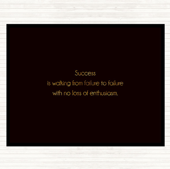 Black Gold Success Is Walking From Failure Quote Mouse Mat Pad