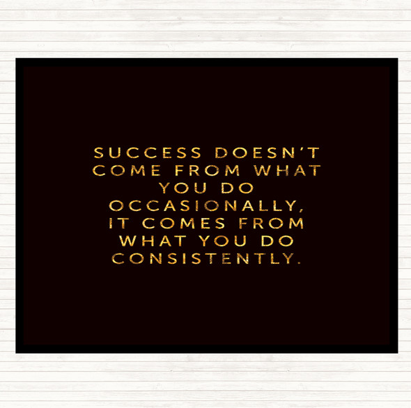 Black Gold Success Quote Dinner Table Placemat