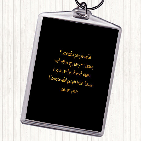Black Gold Successful People Motivate Quote Bag Tag Keychain Keyring