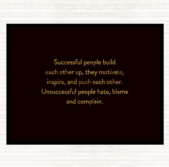 Black Gold Successful People Motivate Quote Dinner Table Placemat