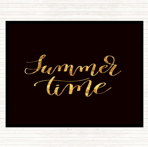 Black Gold Summertime Quote Mouse Mat Pad