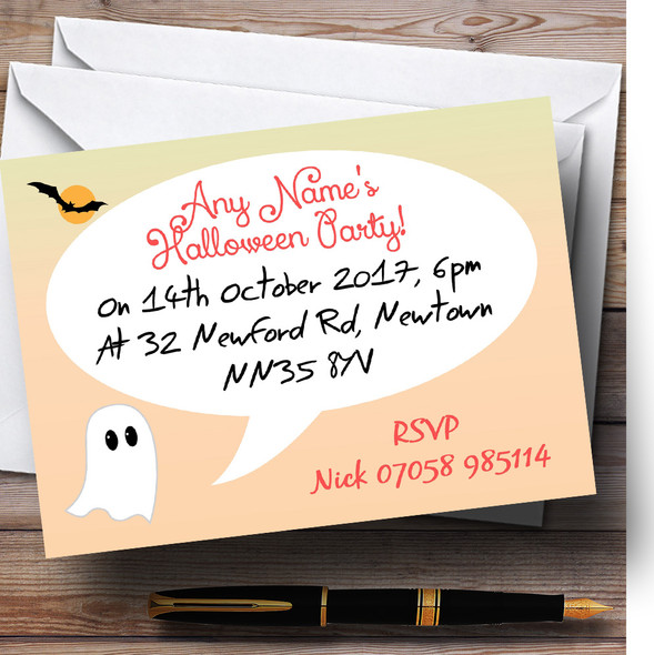 Ghost Personalised Halloween Party Invitations