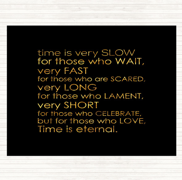 Black Gold Time Eternal Quote Mouse Mat Pad