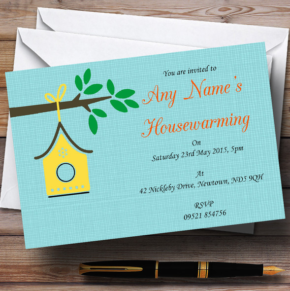 Bird House Housewarming Party Personalised Invitations