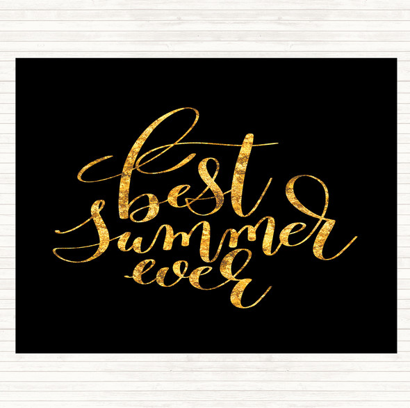 Black Gold Best Summer Ever Quote Mouse Mat Pad