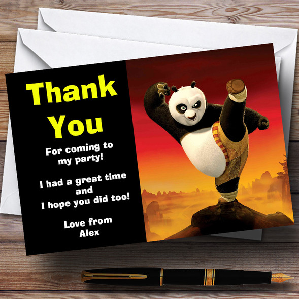 Kung Fu Panda Personalised Children's Birthday Party Thank You Cards