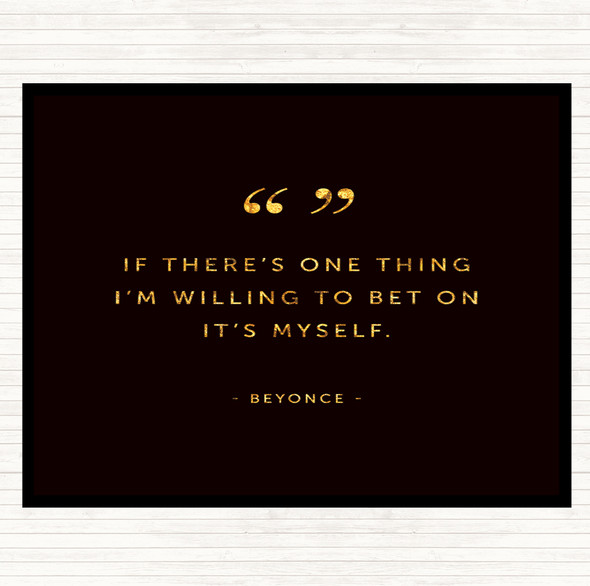 Black Gold Bet On Myself Quote Mouse Mat Pad