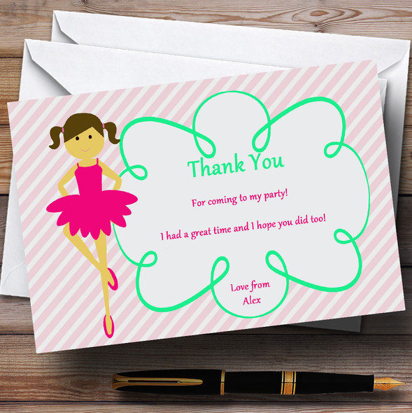 Ballerina Ballet Twirl Personalised Birthday Party Thank You Cards