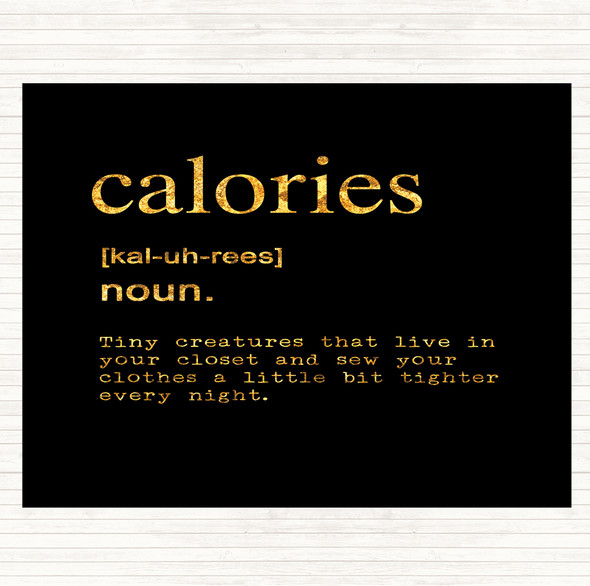 Black Gold Word Definition Calories Quote Dinner Table Placemat