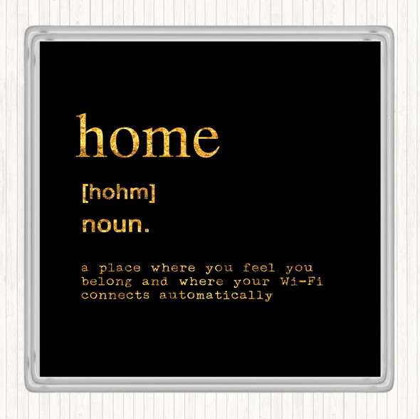 Black Gold Word Definition Home Quote Drinks Mat Coaster