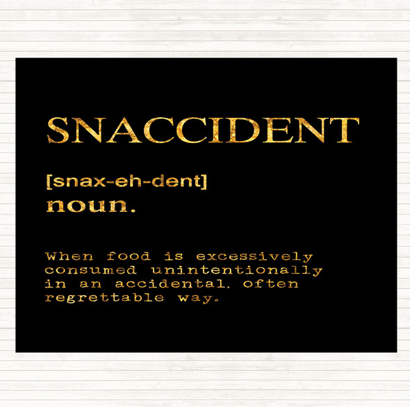 Black Gold Word Definition Snaccident Quote Dinner Table Placemat