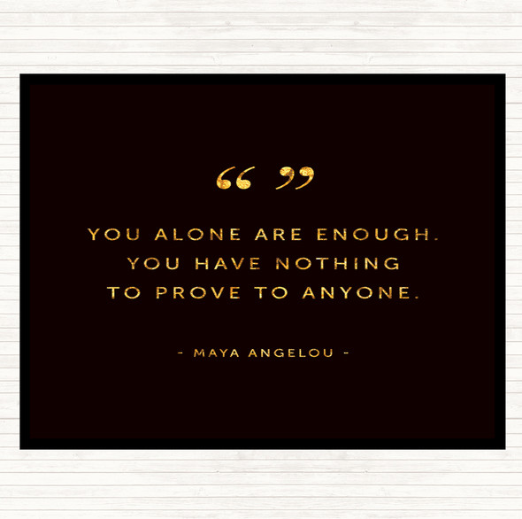 Black Gold You Alone Quote Mouse Mat Pad