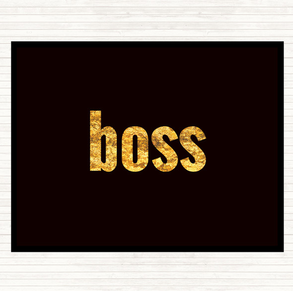 Black Gold Boss Big Quote Mouse Mat Pad