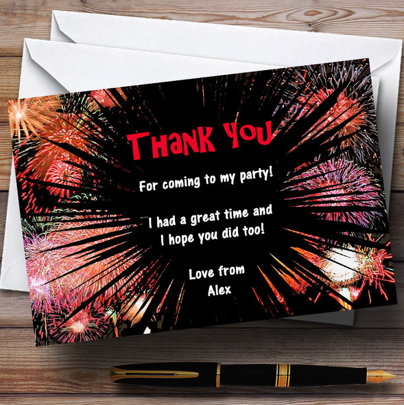 Fireworks Personalised Party Thank You Cards