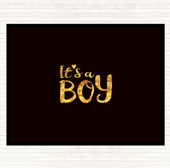 Black Gold Boy Quote Dinner Table Placemat