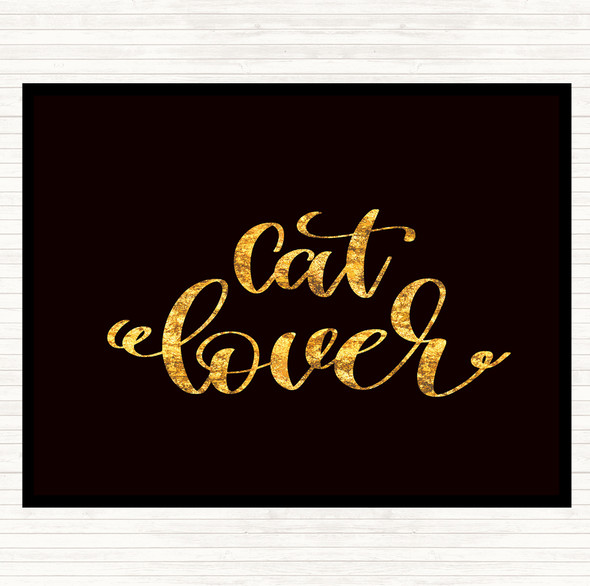 Black Gold Cat Lover Quote Mouse Mat Pad