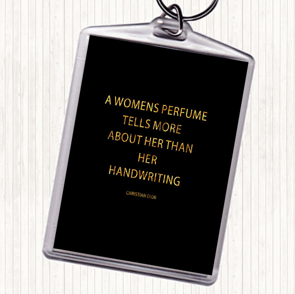 Black Gold Christian Dior Woman's Perfume Quote Bag Tag Keychain Keyring